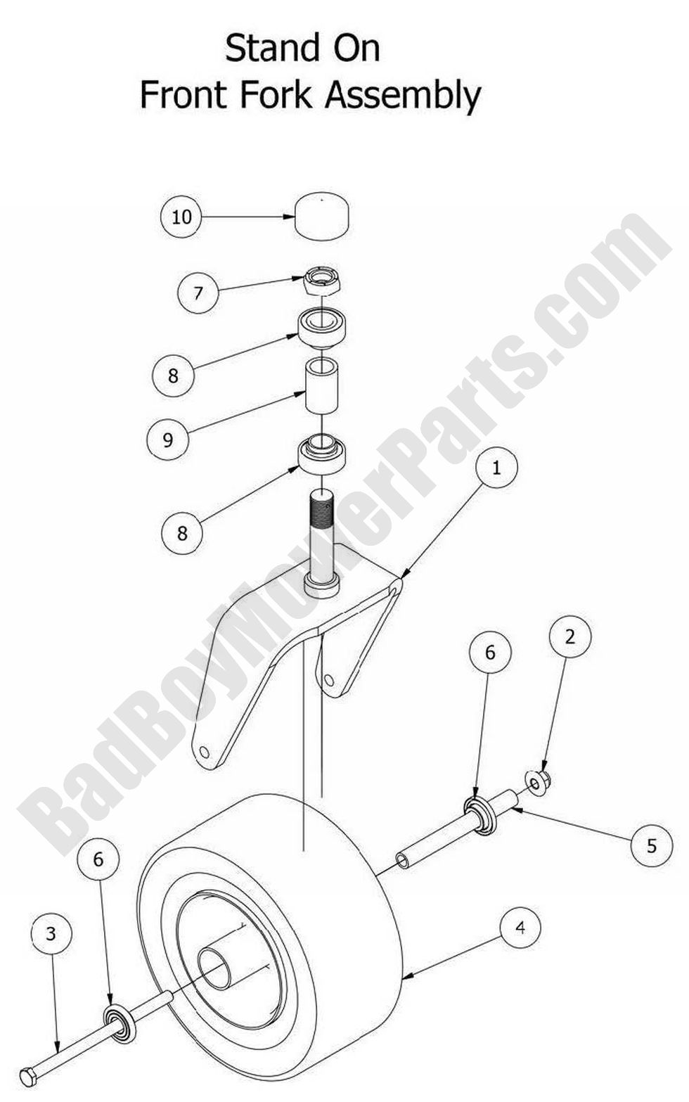2014 Stand-On - Front Fork Assembly